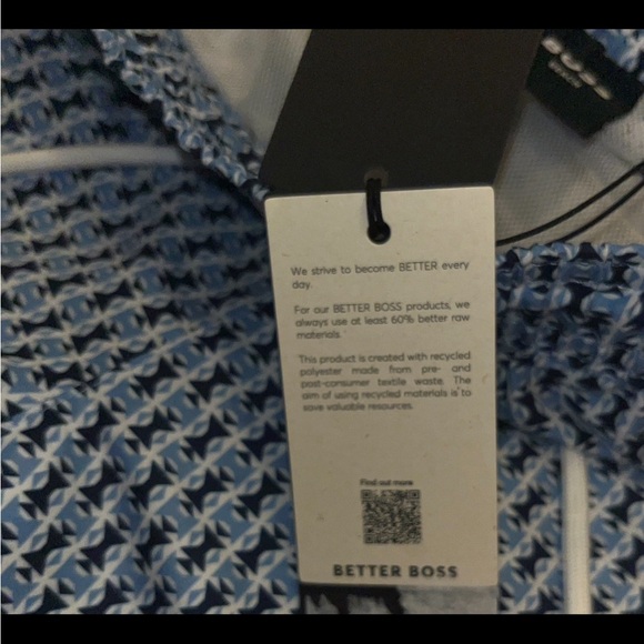 HUGO BOSS Men Vibe W/Unique Intricate Pattern Quick Dry Mesh Lining Swim Trunks - Picture 8 of 16